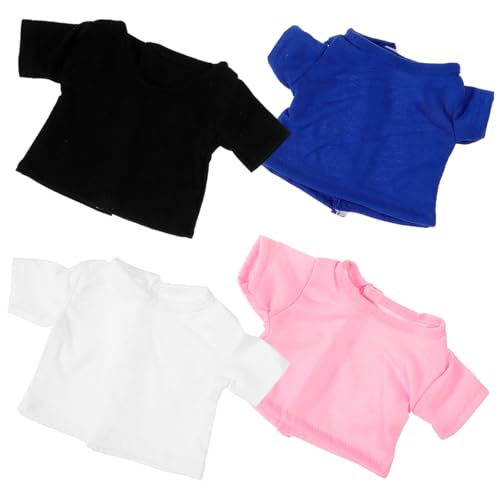 UPKOCH 4 Piezas Camiseta con Osito De Peluche Muñeca Juguetes Camisa De Animal De Peluche Traje De Muñeco De Oso Relleno Felpa Adorable Decoración De Camiseta Paño