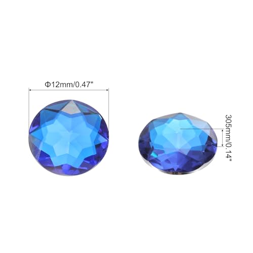 Image of MECCANIXITY Flat Back Round Acrylic Rhinestones,12mm Deep Blue Flatback Crystal Rhinestones for Crafts Clothes Shoes DIY Decoration Gifts 50Pcs