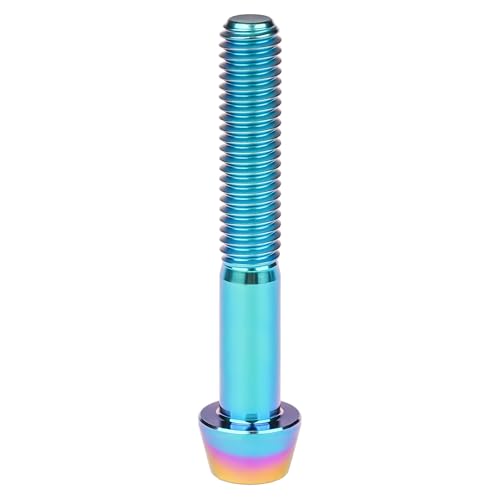 Image of Titanium Ti Bolt M5x9 16 18 20 25 30 35 40 45 50 55 60mm Tapered Head Screws Pack of 4 (M5x40mm, Iridescent Blue)