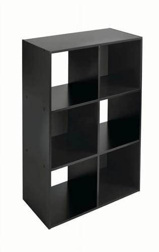 6 Cube Storage Organizer - Heavy Duty Closet Shelf Unit with Fabric Bins | Stackable Modular Shelves for Bedroom, Living Room, Office | Foldable Bookcase, Black - Image 3