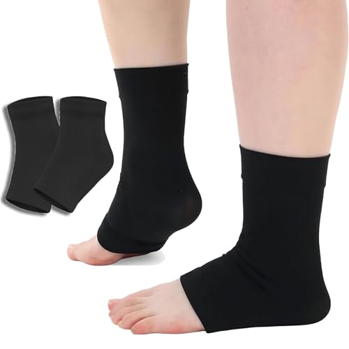 YCZARD Ankle Support Brace, Ankle Sleeve Compression Support Soft Breathable Foot Brace Wrap for Women &Teens Size Foot Pain Relief (Black)