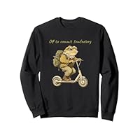Off To Commit Tomfoolery Funny Frog Scooter Sweatshirt