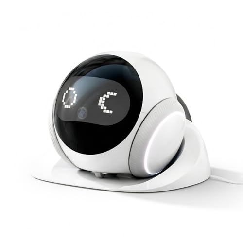 Endliss Robot de cámara móvil inteligente para mascotas para el hogar interior, monitoreo móvil 1080P de perros y gatos, conversación bidireccional, visión nocturna, funciona con batería con control