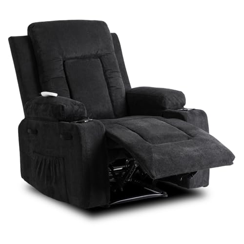 MEBEL ELITE Box 2 Massagesessel – Relaxsessel gepolstert schwarz mit Liegefunktion – Elektrischer Fernsehsessel verstellbar für Wohnzimmer, TV, Büro und Entspannung – Bild 7