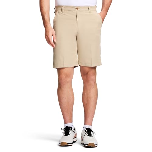 IZOD Men's 9.5-Inch Micro Poly Classic-Fit Golf Short, Khaki, 33 - image 1