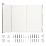 IDEA CASA Retractable Baby Gate for Stairs 33.8"x118" - Dog Gate & Barrier Indoor Stairs Baby Gate - Extra Wide Pet Gate for Indoor Child Safety Gate Drilling Required