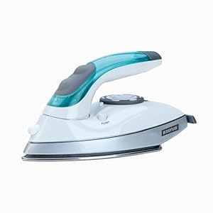 STATUS Travel Steam Iron, 1000W Dual Voltage Compact Clothes Iron for Hotel and Home Use, White Green (TUSCANIRON1PKB4)