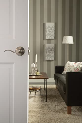 Image of Schlage Accent Hall /Closet Passage Door Handle, Reversible, Satin Chrome | Hall or closet lever door handle with no lock, Easy to install, Certified durability, Universal fit