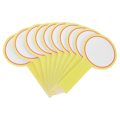 BESTonZON 10Pcs Handheld White Board Paddles for Classroom Voting Scoring Refereeing Lightweight Reusable Dry Erase Boards for Students Teachers
