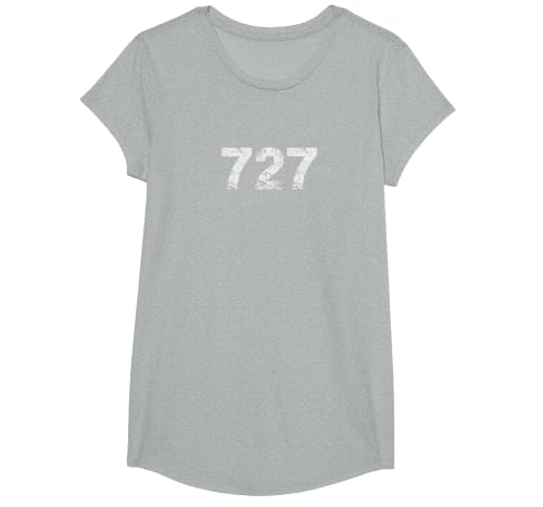 727 Area Code t-Shirt for Pinellas County Florida T-Shirt, Girls, Heather Grey, X-Small