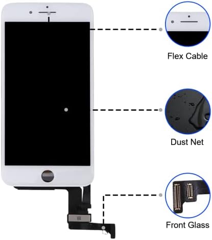for iPhone 7 Screen Replacement White,4.7" 3D Touch LCD Screen Digitizer Replacement Fully Frame Display Assembly Set with Repair Tool kit + Tempered Glass Screen Protector + Instruction