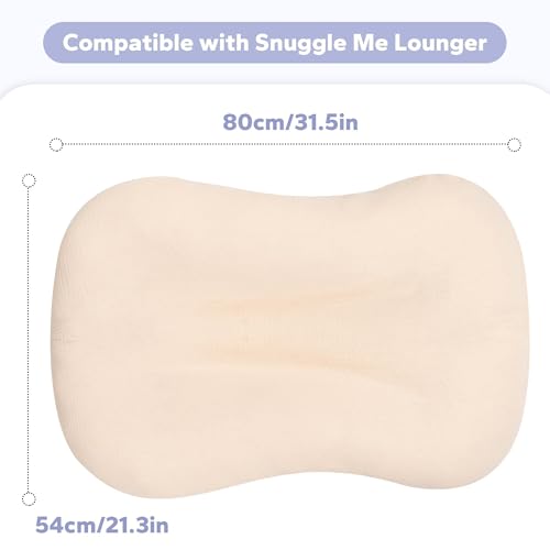 Image of FUNUPUP Muslin Baby Lounger Cover Only, Beige | 100% Muslin Cotton Soft Breathable Easy On /Off Envelope Closure Machine Washable Easy-Clean Protector Neutral Colors