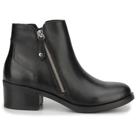 Ros Hommerson Women's Dixon Bootie With Dual Zippers, Black Napa Leather, 7.5 Medium (B) US Cover