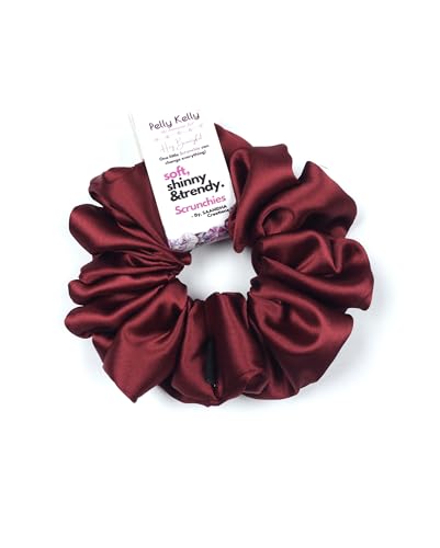 Image of Satin Scrunchies Hair Bands for Women | No-Damage Elastic Hair Ties for Ponytails & Buns | Fluffy & Stylish Rubber Bands | Extra Large Size | Pack of 5