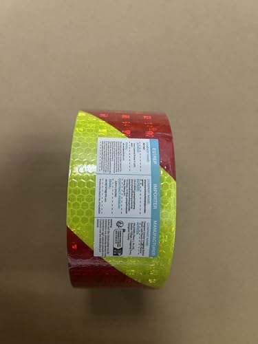 XFXIA Ruban adhésif réfléchissant Rouge/Jaune 10 m x 5 cm Étanche Ruban réfléchissant Autocollant Ruban de signalisation Ruban de sécurité - Ruban d'avertissement visible pour véhicules, voitures – vue 3
