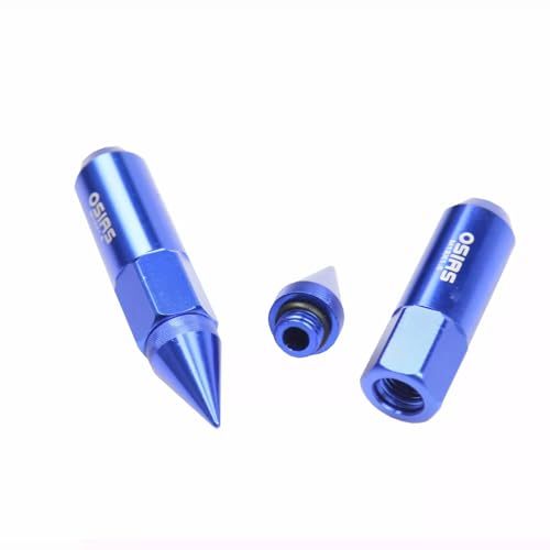 Image of M12X1.5 Spiked Nuts for Rims Aluminum Extended Tuner Lug Nuts 20PCS 60MM (Blue)