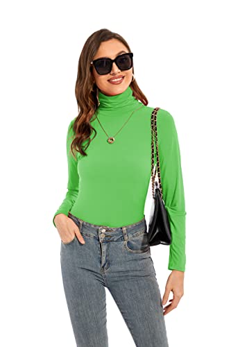 Image of Womens Long Sleeve Turtleneck T-Shirts Casual Lightweight Slim Fit Cozy Base Layer Top
