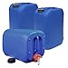 Teilemagnet 3X 20 Liter Getränke- Wasserkanister mit 1 Hahn und 3 Schraubdeckel (DIN 61) | Lebensmittelecht | BPA Frei | Tragbar | Indoor und Outdoor Blau
