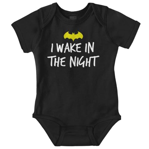 Image of Brisco Brands I Wake in the Night Superhero Bat Baby Romper Boys or Girls