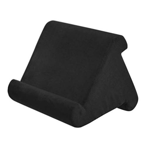 GUOMIAO Multi-angle Soft Pillow Tablet Phone Holder，Pillow Stand for Tablet Book, Lap Stand Tablet Stand Pillow， Couch Pillow Stand eReaders (Black)
