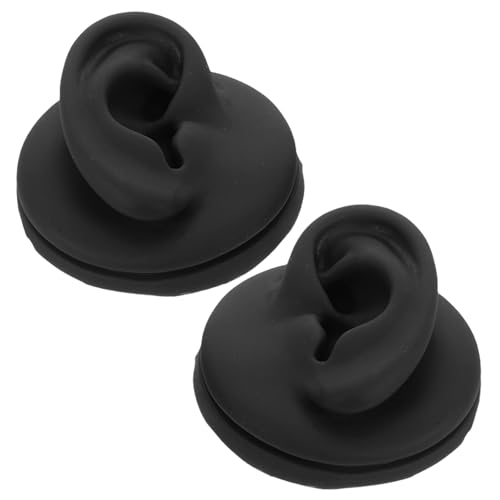 Orejas de silicona flexibles KOMBIUDA para perforación y muestra de aretes negra