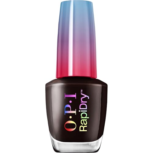 OPI RapiDry Hi, Speed! | Opaque Dark Brown Crème Quick Dry Nail Polish | Vegan, Smudge Proof, Fast Drying