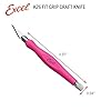 Excel Blades Fit Grip Craft Knife With #11 Ultra-Sharp Carbon Steel Angled Blade – Precision Hobby Knife with Contoured Rubberized Grip for DIY, Art Crafts, and Model Projects – Pink, Made in the USA #4