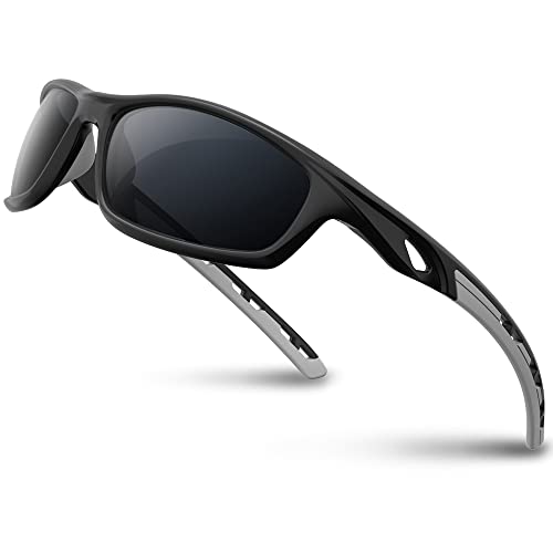 RIVBOS Sonnenbrillen Fahrradbrille Radsportbrillen Sportbrille für damen herren Polarisierte TR90 Superleichtes Unzerbrechlicher Rahmen UV400 Wandern Laufen Golfen und Fischen RB831