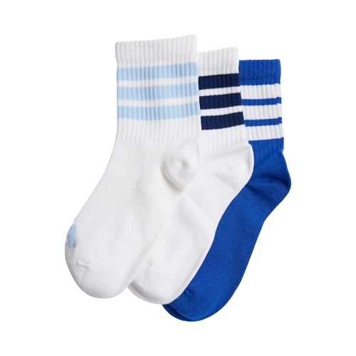 adidas Mixte enfant RIBBED 3PP SOCKS, white/white/team royal blue, 4-5 Years