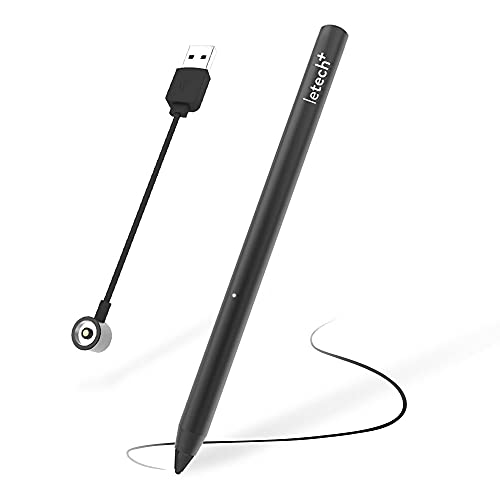 POWER PRO Rechargeable Active Stylus Pen,Conductive Fiber Fine Point Tip Digital Pen Offers Handwriting Drawing on iPad,iPad pro,iphone,Samsung Tablet,Android Device,BLK