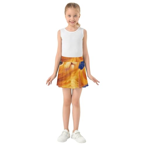 Athletic Shorts Girls Skorts Cute Kitten Reaching Taco Vibrant Tennis Skirts for Kids Cool Pink Teen Cheer 3t3