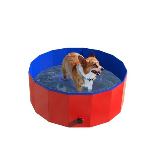 Foldable Dog Bath Swimming Pool Pet Pool Tub for Small Medium Dogs w/Carry Bag