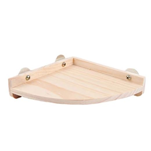 POPETPOP Plate-Forme de Cage en Bois Tremplin Pédale Perchoir pour Petit Animal Hamster Perroquet Écureuil