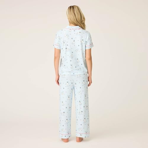 PJ Salvage Women's Paws and Breathe 2-Piece Short-Sleeve Pajama Set with Headband4