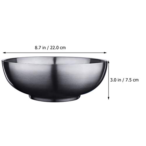 Cabilock 1400Ml Stainless Steel Bowl Double Walled Heat Insulated Serving Bowls For Soup Noodles Salad Mixing Ice Cream Cereal Snacks Bowls #TOP1