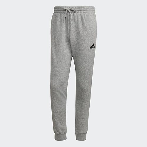 Adidas Mens Essentials Fleece Regular Tapered Pants Medium Grey Heather/Black XX-Large - image 4