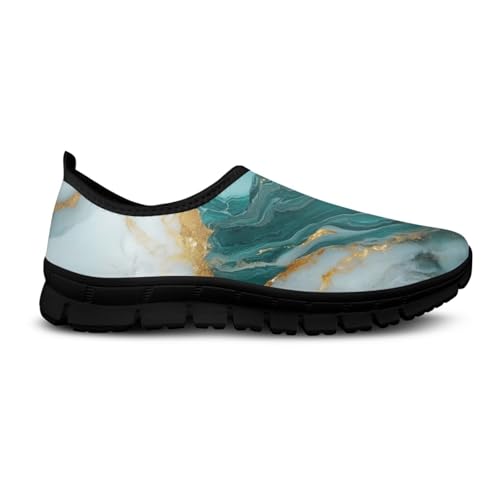 JoyLamoria House Marble Print Shoes for Women Walking Casual Orthopedic Sneaker Non Slip Nurse Travel4