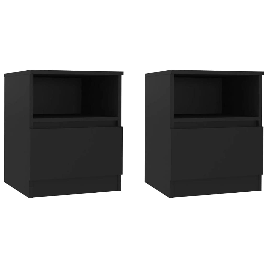 Home Articoli,Armadietti Letto 2 pz Nero 40x40x50 cm Legno Ingegnerizzato, mobili per abiti