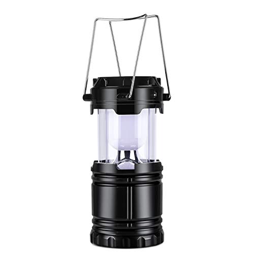 Flexzion Camping Lanterns Battery Powered, LED Lantern Flashlights w/USB/DC Charging, Collapsible Rechargeable Solar