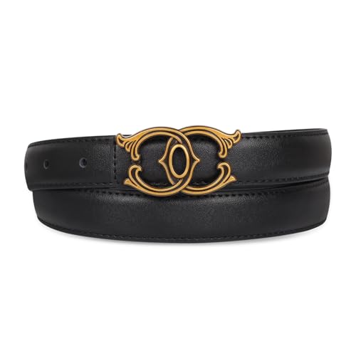 Image of Aurolran Women's Leather Belt with Buckle - Ideal for Dresses, Jeans, and Coats