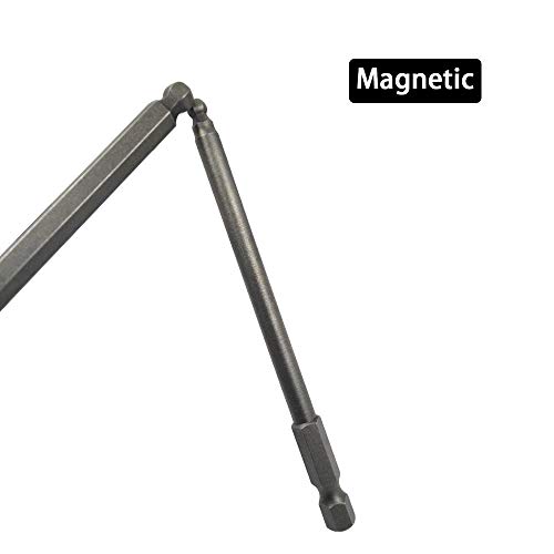 Wolfride 5Pcs Ball End Hex Shank Screwdriver Bit Set Ball End Drill Bit Magnetic With 1/4 Inch Hex Shank 100Mm Length |2.5Mm 3Mm 4Mm 5Mm 6Mm #TOP3