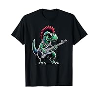 Retro Rocker Punk Dinosaur, Retro 80's 90's Mohawk Dinosaur T-Shirt