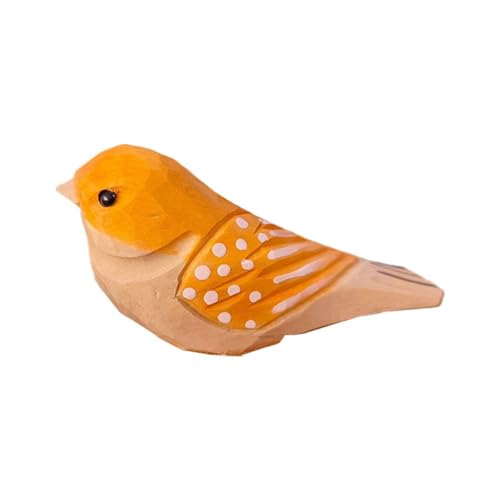 Hand Carved Bird Figurines Wooden Bird Statues,Bird Ornaments for Christmas Tree,Wood Figurine Statue Sculpture Ornament Decor Miniature Art Carve Small Animal for Home Office