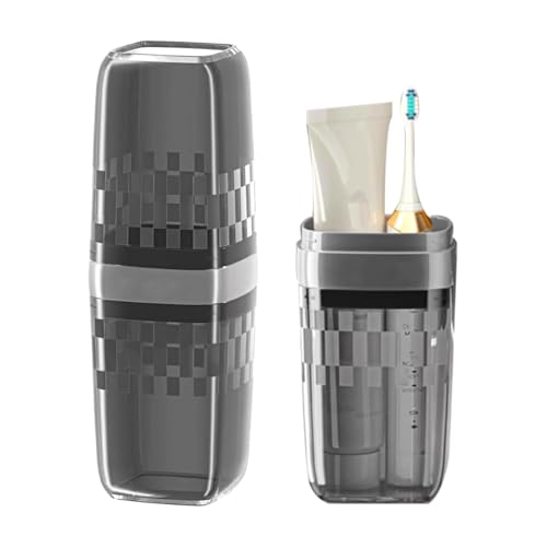 Toothbrush Case Travel, Travel Toothbrush Holder, Toothbrush Holder with Cover, Portable Toothbrush Case and Carrier, Ideal for Bathroom, School, and Business Travel Needs (Black)