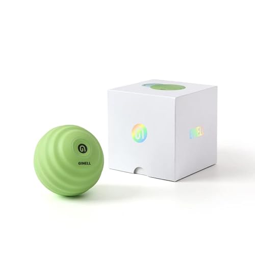 Ginell Food-Grade Waterproof Electric Vibrating Massage Ball 3-Speed Rechargeable Textured Foam Roller Massaging Ball (Green) #TOP5