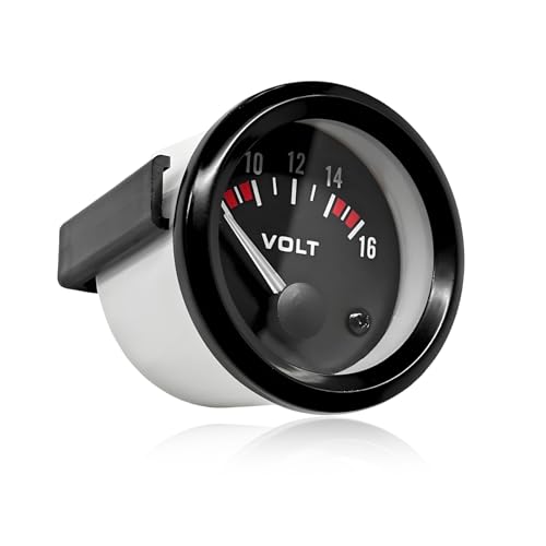 VCYOPN 2 52MM Car Voltage Gauge DC 12V 8-16V Pointer Voltmeter with Backlight Universal LED Light Voltage Meter Digital Volt Gauge for Trucks SUVs RVs Car Accessories