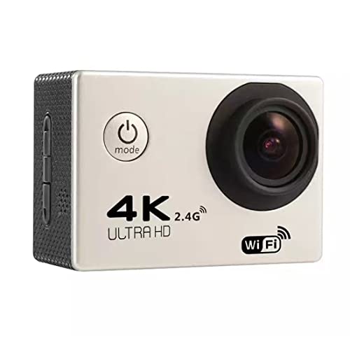 Cámara de acción 4K 8MP Cámara impermeable bajo el agua WiFi de gran angular CAM deportes de deportes bajo el agua Snorkel Snorkel Cámara de surf con y accesorios de montaje Kit ( Color : Silver )