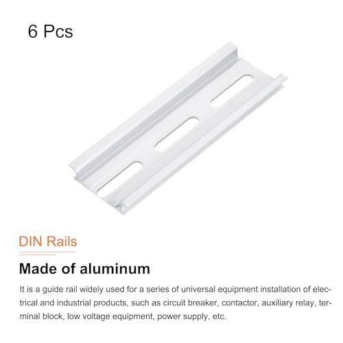 meccanixity din rail slotted aluminum mounting guide 4 inch x 14 inch x 03 inch for equipment installation pack of 6 pcs