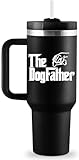 ROSTANTEN Dog Dad Gifts for Men - Christmas Dog Dad Gifts - Dog Lover Gift for Men - 40oz Travel Cup Insulated Tumbler with Handle & Straw