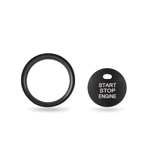 DFAReequip Aluminum Car Keyless Engine Start Stop Button Cover and Ring Fit for Mazda CX-3 CX-4 CX-5 CX-9 MX-5 Auto Trim Ring Decoration Accessories (Black)